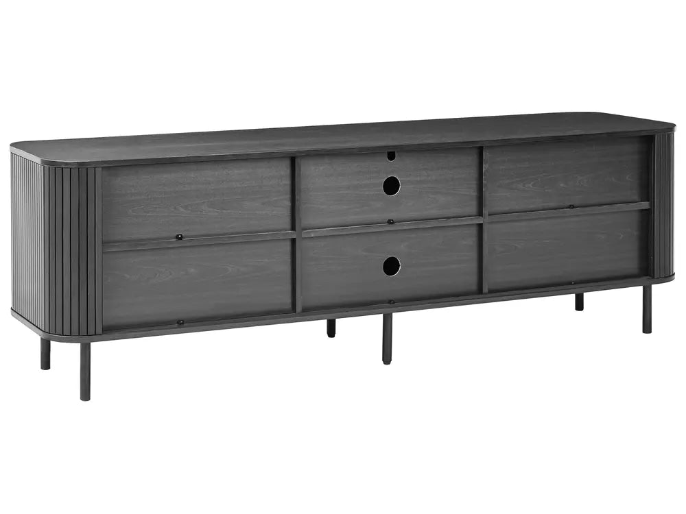 レトロ調 スライドドア式 TVスタンド 配線収納付き 幅180cm（～54型対応）