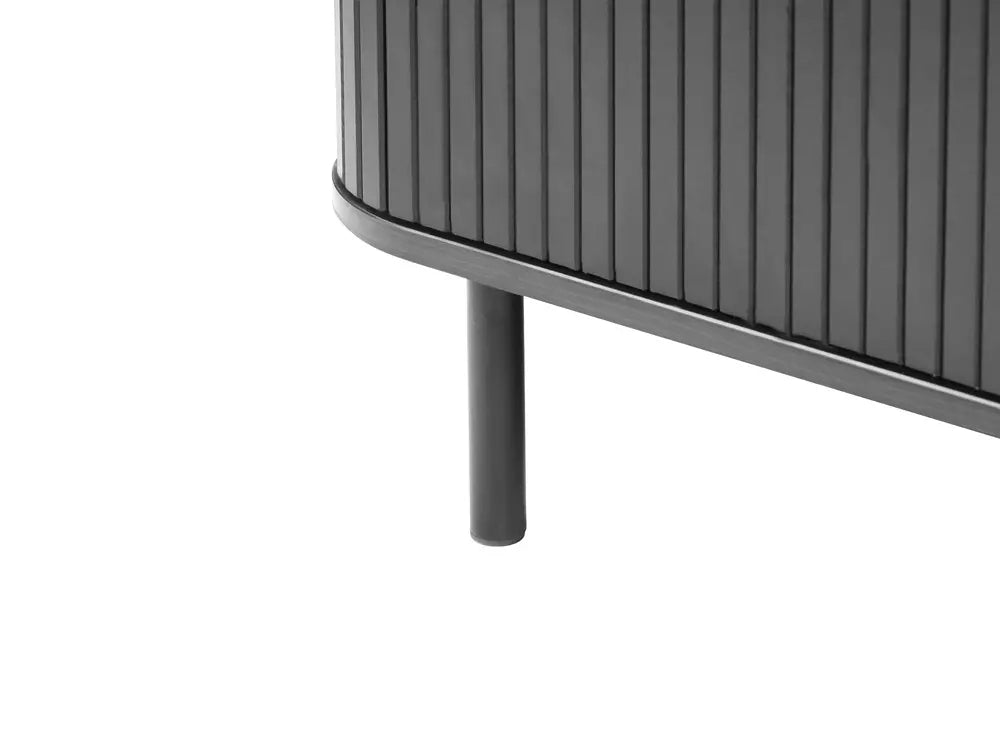 BRADLEY テレビボード ブラック 幅180cm｜レトロ調 引き戸TV台 配線穴付き 収納付き（～54インチ対応）