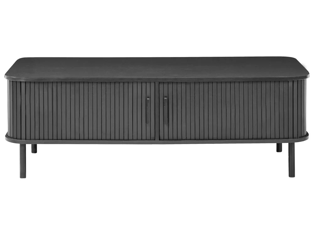 BRADLEY ブラッドリー コーヒーテーブル ダークブラウン 引き戸付き 収納テーブル MDF製 長方形 120×60×41cm