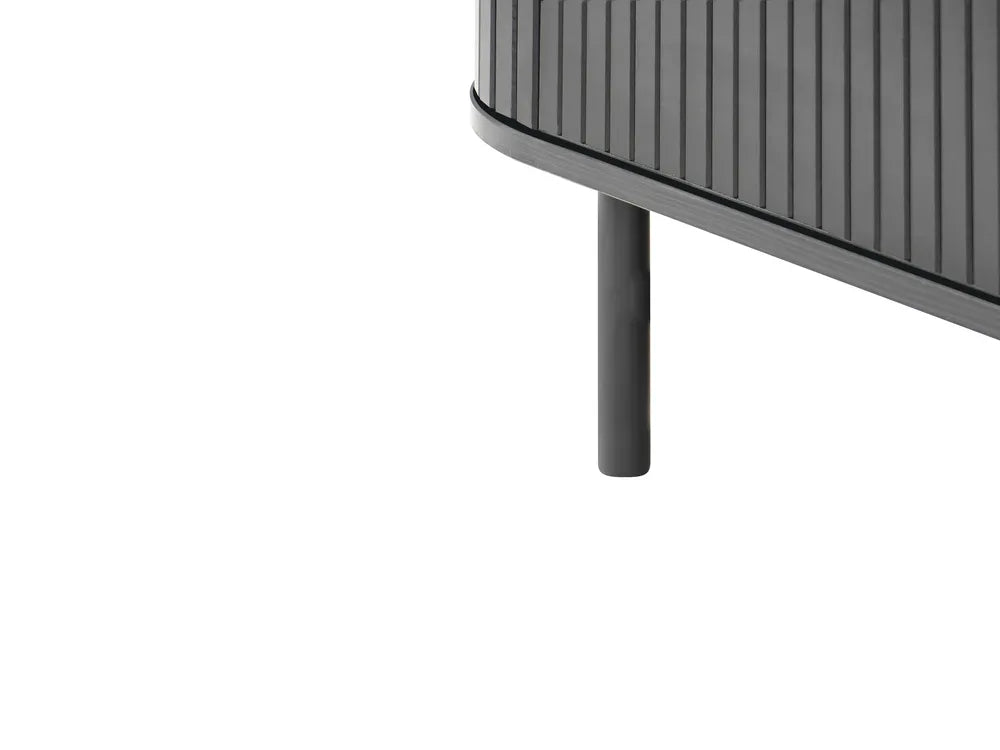 BRADLEY チェスト タンス 6段引き出し ブラック 縦溝（フルーテッド）フロント レトロ調 収納キャビネット