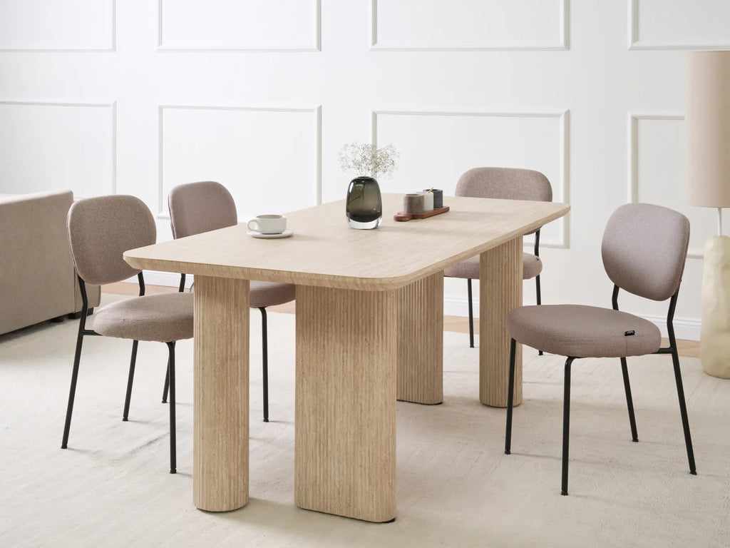 BARROY ダイニングテーブル トラバーチン調 180×90cm