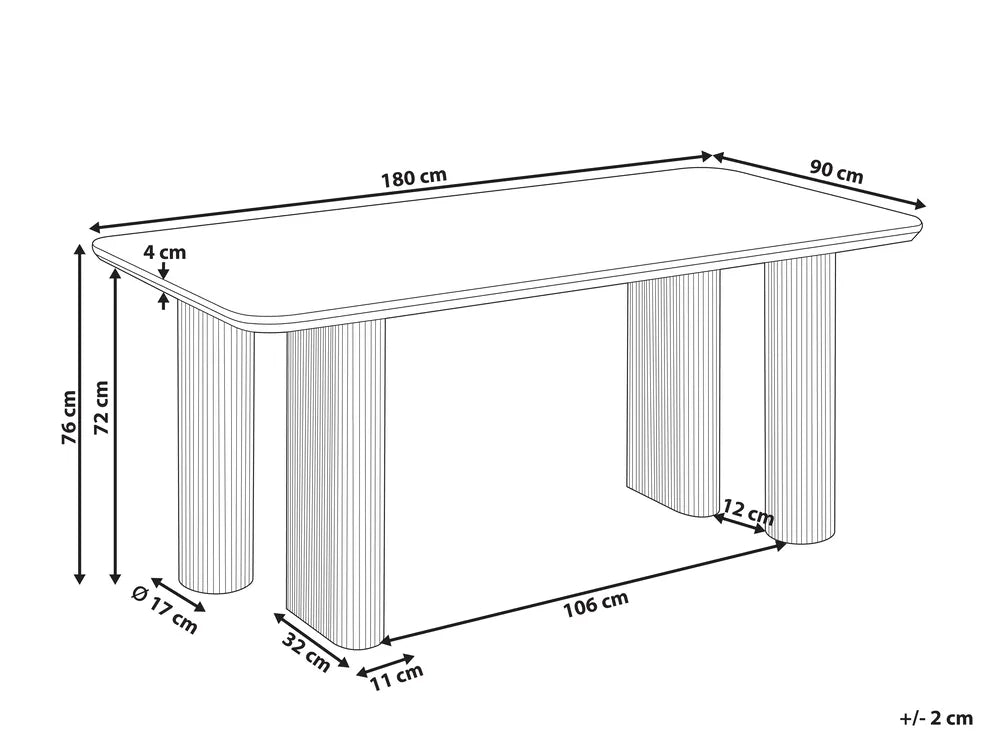 BARROY ダイニングテーブル トラバーチン調 180×90cm
