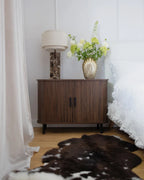 BRADLEY サイドボード ダークブラウン 引き戸収納 レトロ調 木目調キャビネット