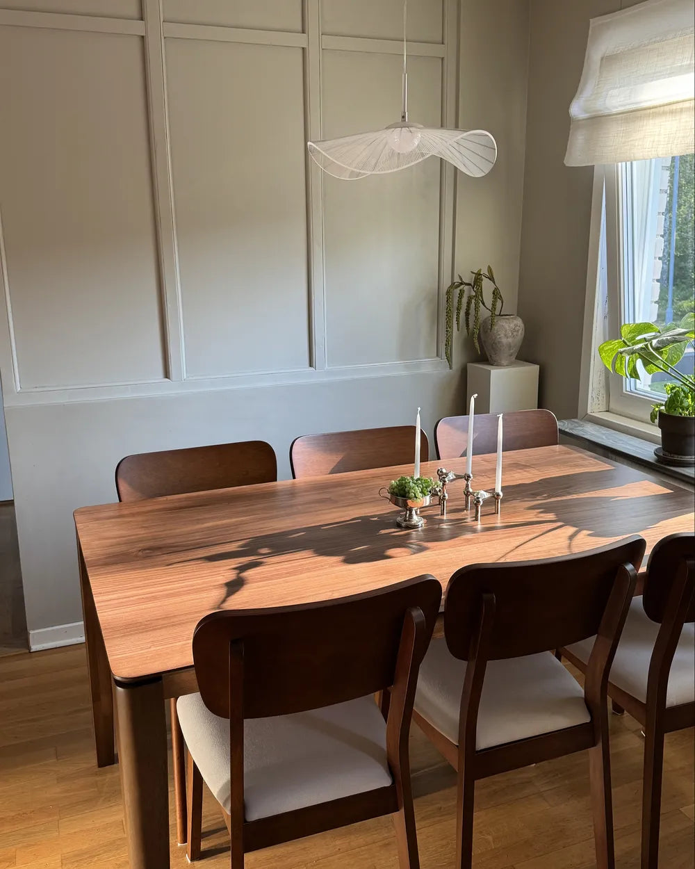 LOTTIE ダイニングテーブル ダークブラウン 160×90cm 長方形 ウォールナット調突板 6人用