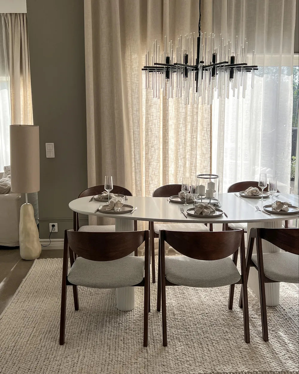 YUBA 木製ダイニングチェア 2脚セット（ライトグレー）