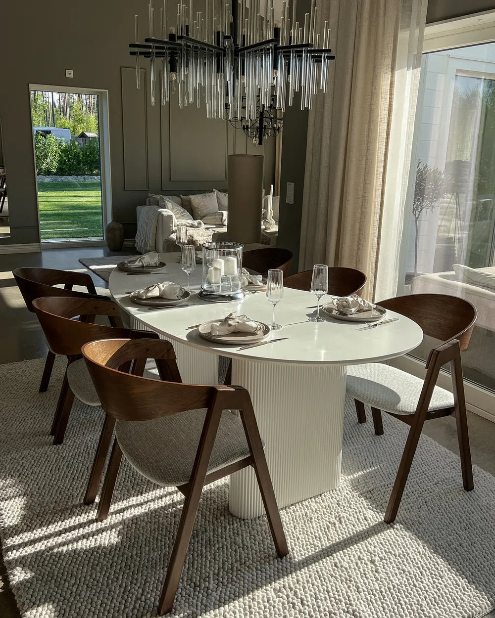 YUBA 木製ダイニングチェア 2脚セット（ライトグレー）