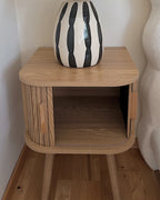 SELAH セラ ナイトテーブル 引き戸付き ブラウン