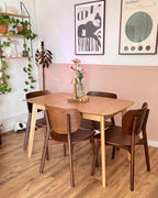 OVERLY 木製ダイニングチェア 2脚セット（ブラウン）