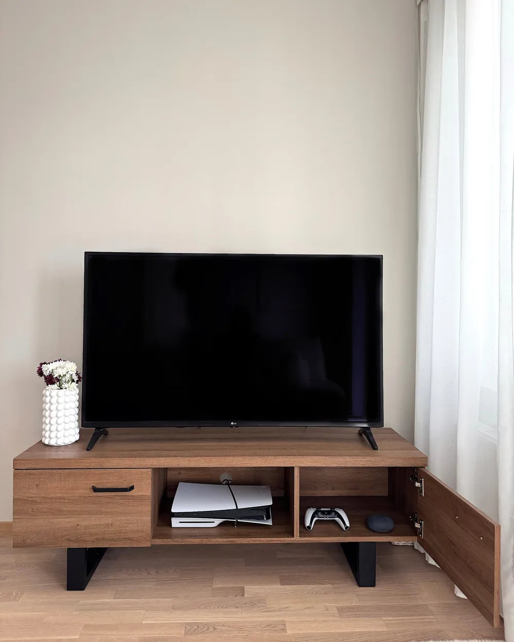 TIMBER テレビボード ダークブラウン インダストリアル調 収納付き テレビ台 ～65型対応