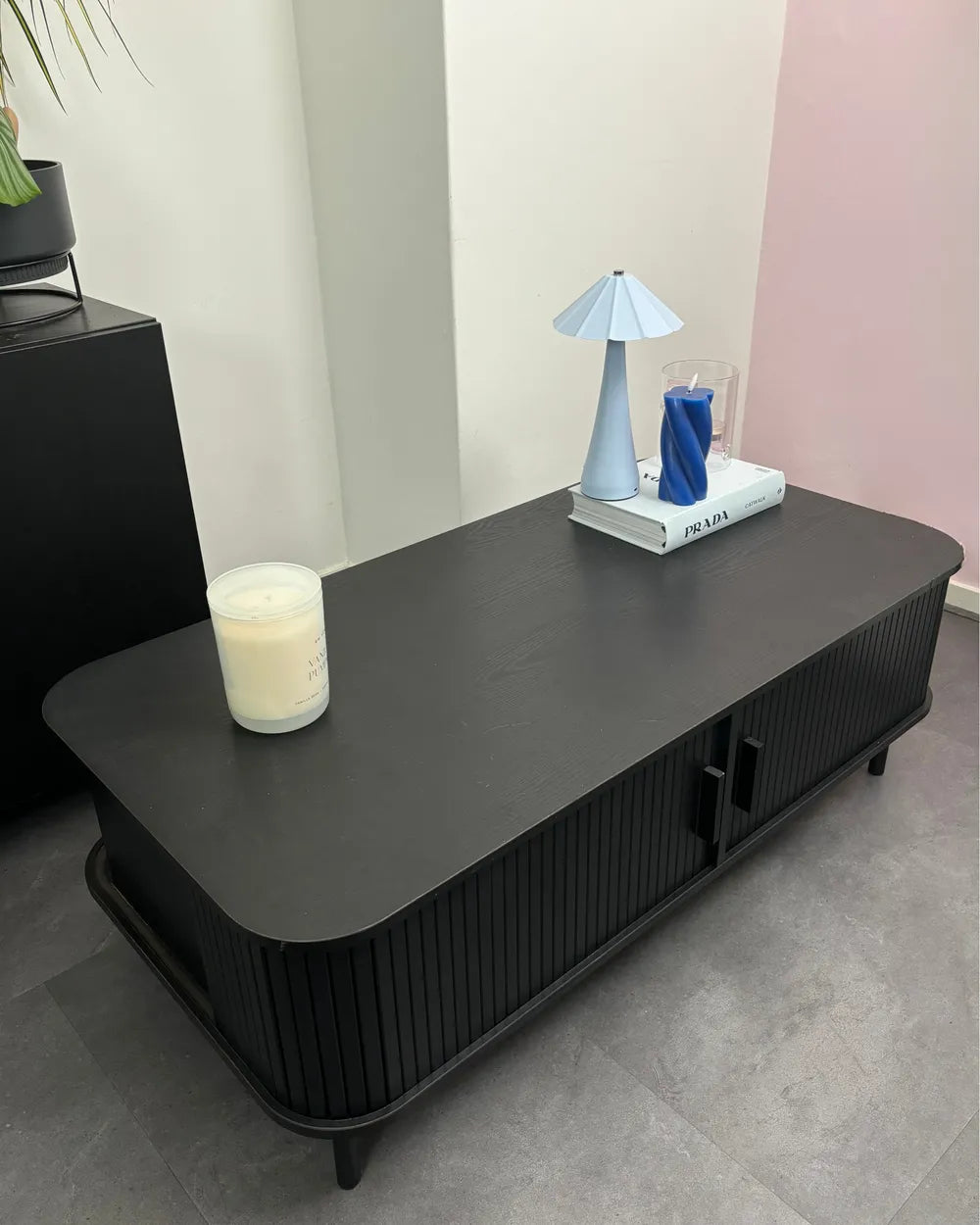 BRADLEY ブラッドリー コーヒーテーブル ダークブラウン 引き戸付き 収納テーブル MDF製 長方形 120×60×41cm