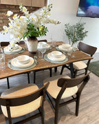 WITNEY ダイニングテーブル ダークブラウン 160×90cm 長方形 MDF天板 メタル脚