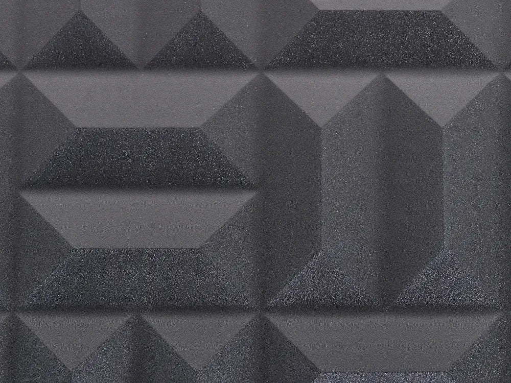 CARAQUET ワインキャビネット ダークブラウン ワインラック付き 幾何学模様扉 MDF×スチール 140×40×85cm