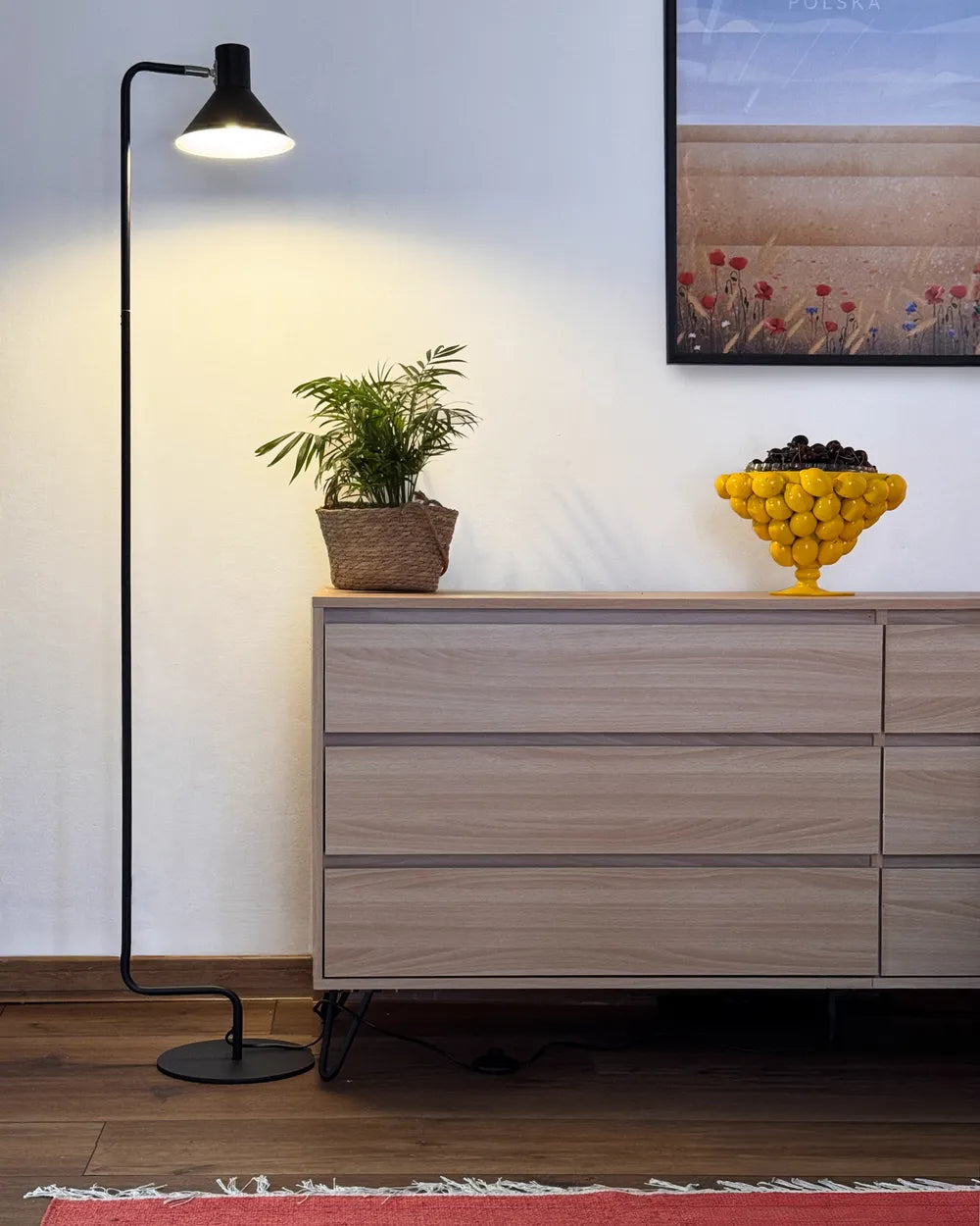 CARDIGAN チェスト タンス 6段引き出し ライトブラウン 木目調収納キャビネット ベッドルーム・リビング用