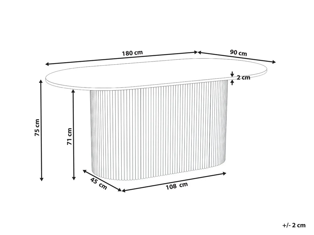 LUNNIN ダイニングテーブル ライトオーク 180×90cm 楕円形 すのこベース