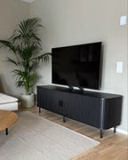 レトロ調 スライドドア式 TVスタンド 配線収納付き 幅180cm（～54型対応）