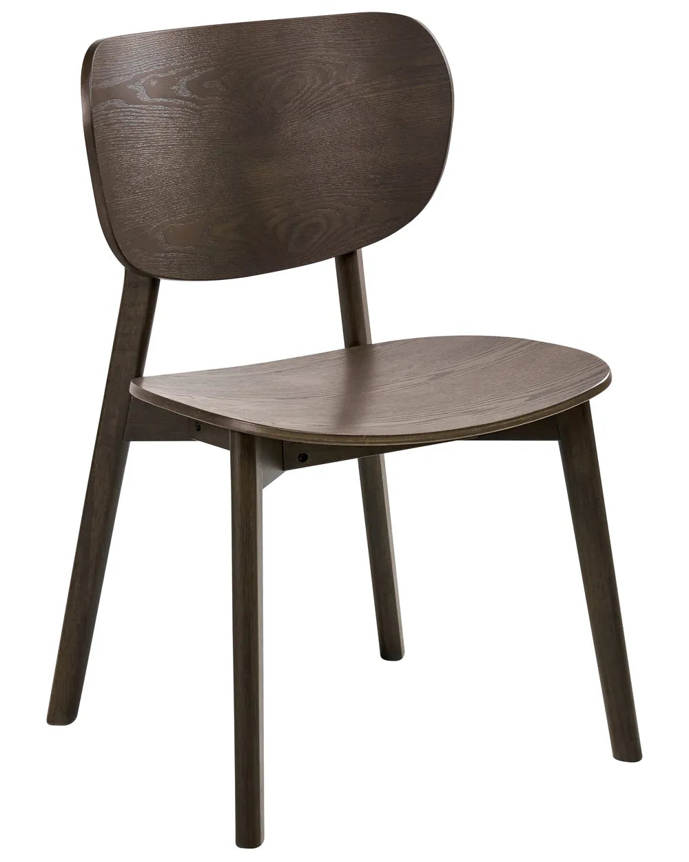 OVERLY 木製ダイニングチェア 2脚セット（ダークブラウン）