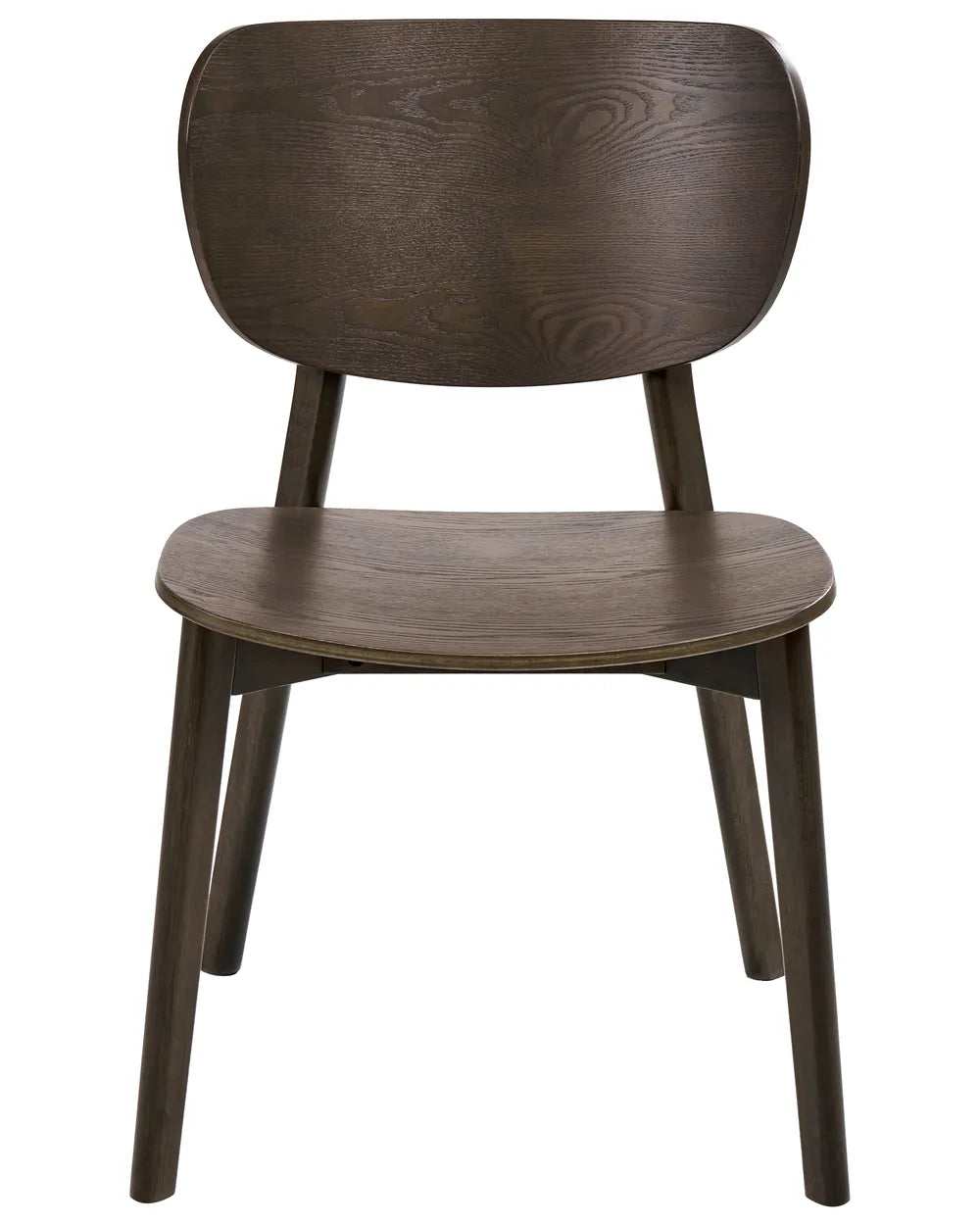 OVERLY 木製ダイニングチェア 2脚セット（ダークブラウン）