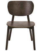 OVERLY 木製ダイニングチェア 2脚セット（ダークブラウン）