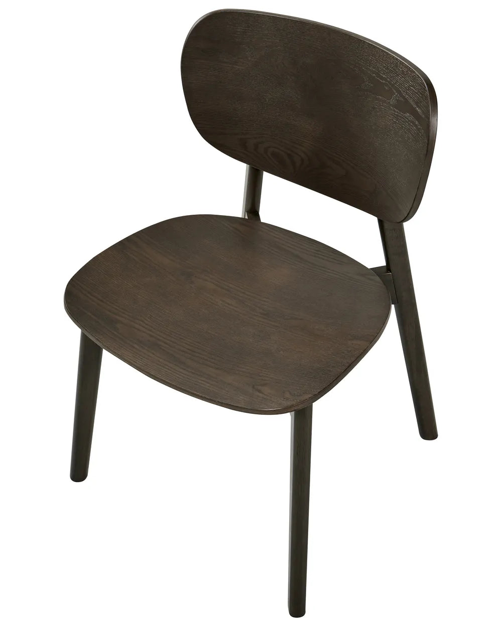 OVERLY 木製ダイニングチェア 2脚セット（ダークブラウン）