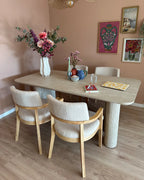 BARROY ダイニングテーブル トラバーチン調 180×90cm