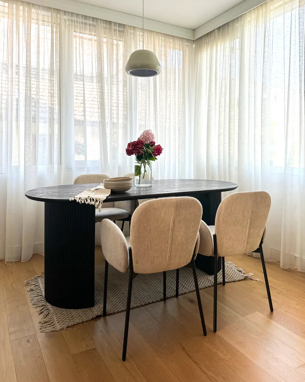 SAVORY ダイニングテーブル ブラック 180×90cm