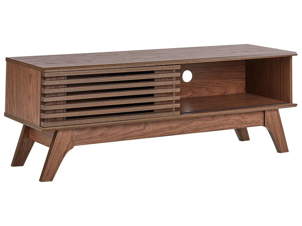 TOLEDO テレビボード ダークブラウン レトロ調 木製テレビ台 スライド扉 幅120cm