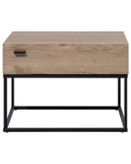 CAIRO カイロ ナイトテーブル 1引き出し インダストリアル コンクリート調 ライトブラウン メタルフレーム