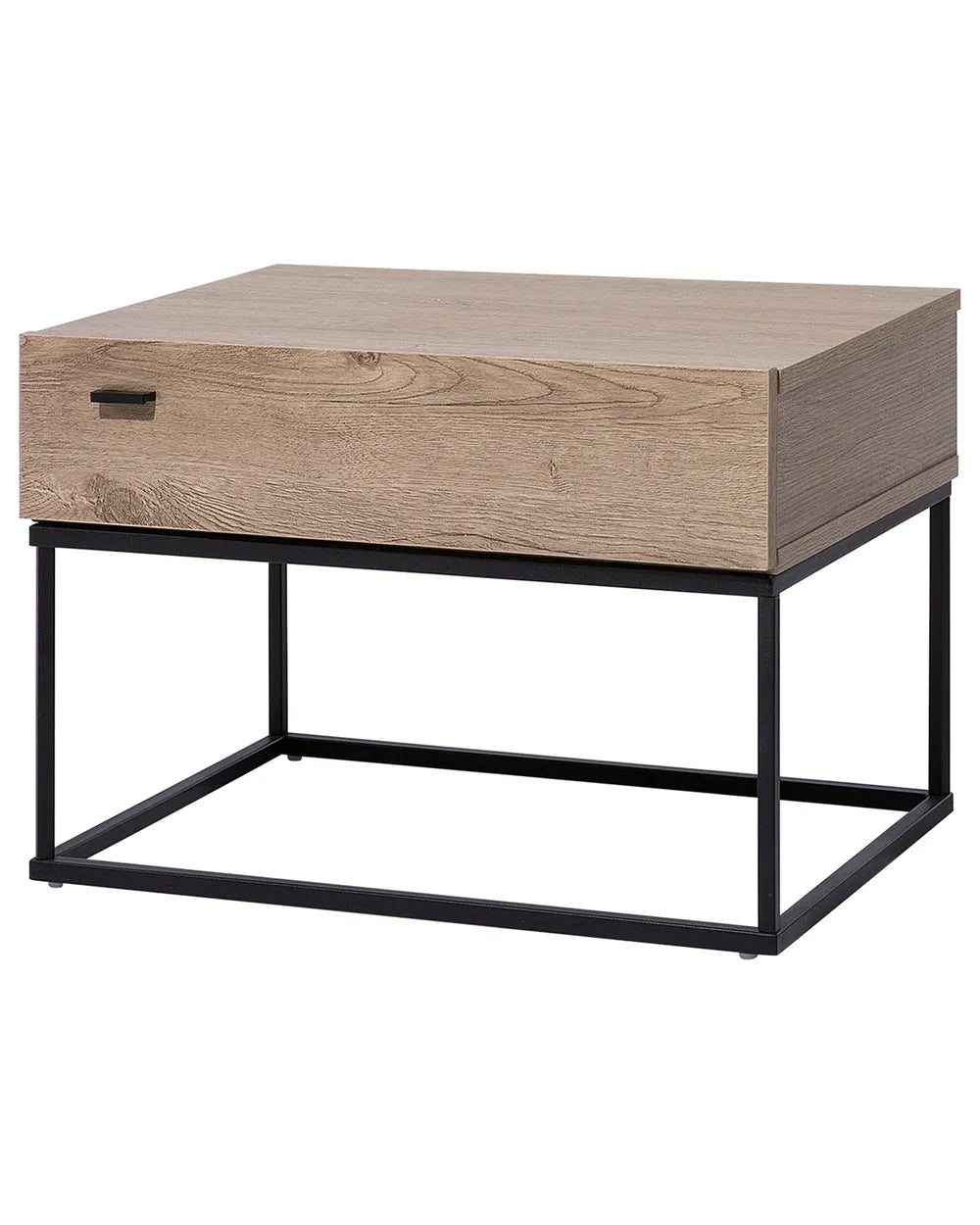 CAIRO カイロ ナイトテーブル 1引き出し インダストリアル コンクリート調 ライトブラウン メタルフレーム