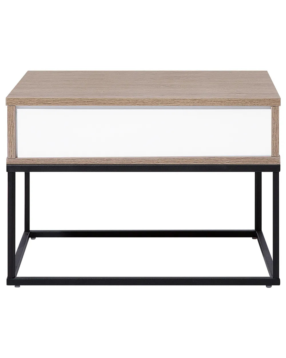 CAIRO カイロ ナイトテーブル 1引き出し インダストリアル コンクリート調 ライトブラウン メタルフレーム