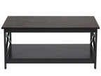 FOSTER フォスター コーヒーテーブル 2段式 収納棚付き MDF製 ブラック