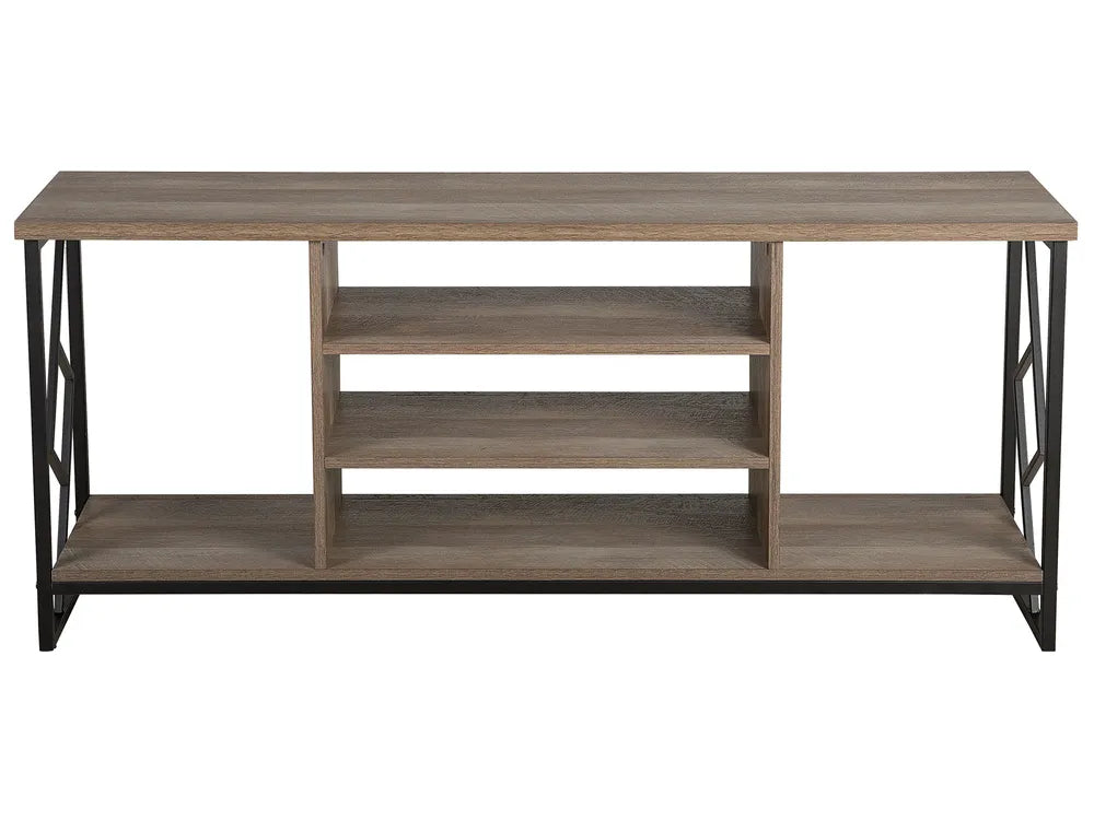 FORRES インダストリアル テレビボード 幅140cm ブラウン×ブラック 収納付き TV台（～65インチ対応）