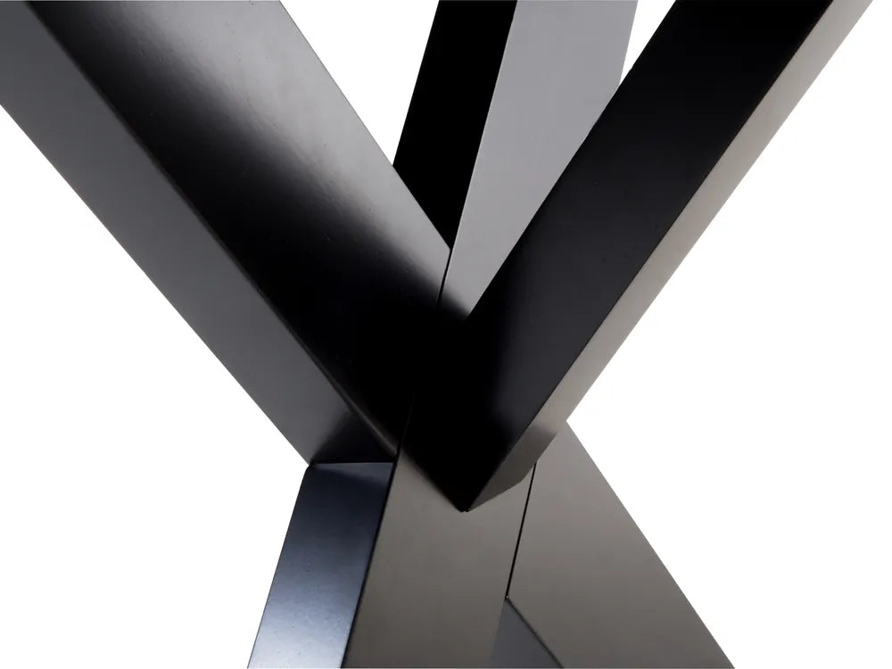 LISALA キッチンテーブル ブラック 180×100cm 8人用