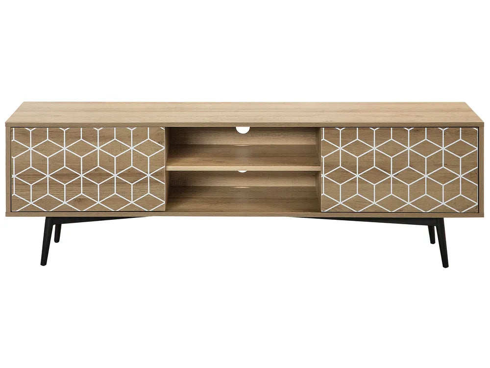 TORVI テレビボード ライトブラウン 収納付き メディアユニット キャビネット＆棚 幅160cm ～70型対応