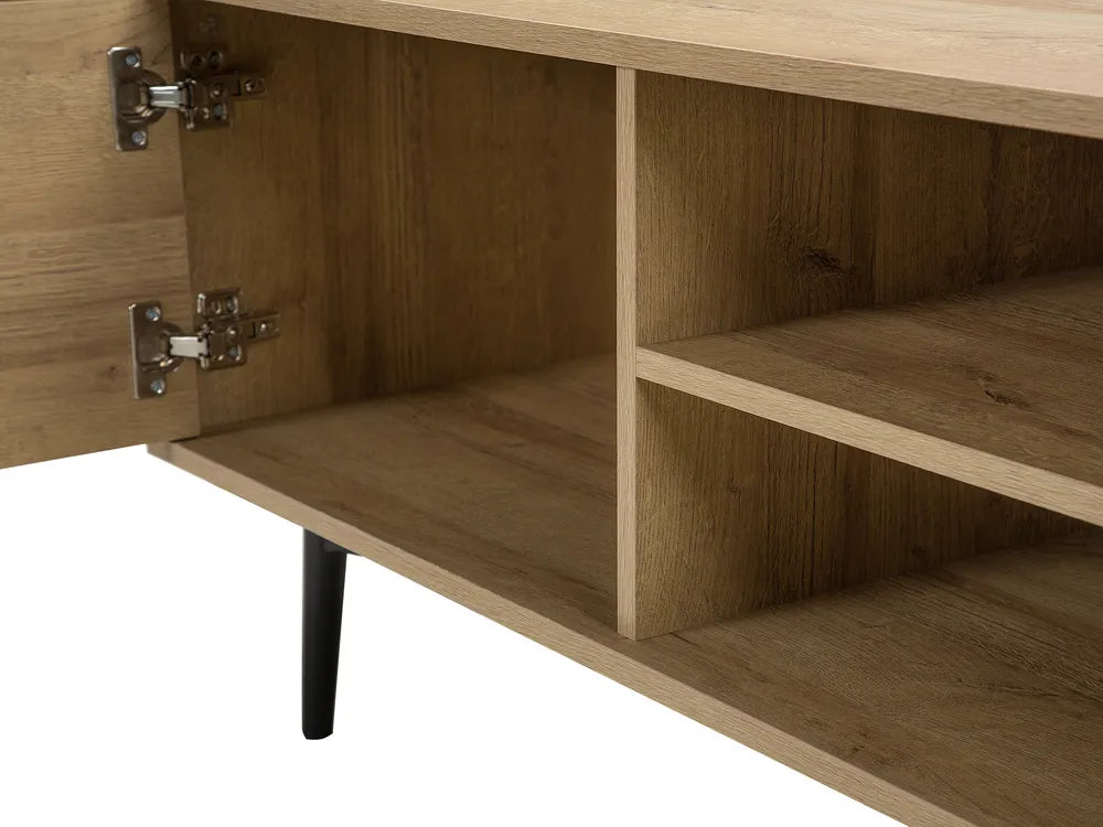 TORVI テレビボード ライトブラウン 収納付き メディアユニット キャビネット＆棚 幅160cm ～70型対応