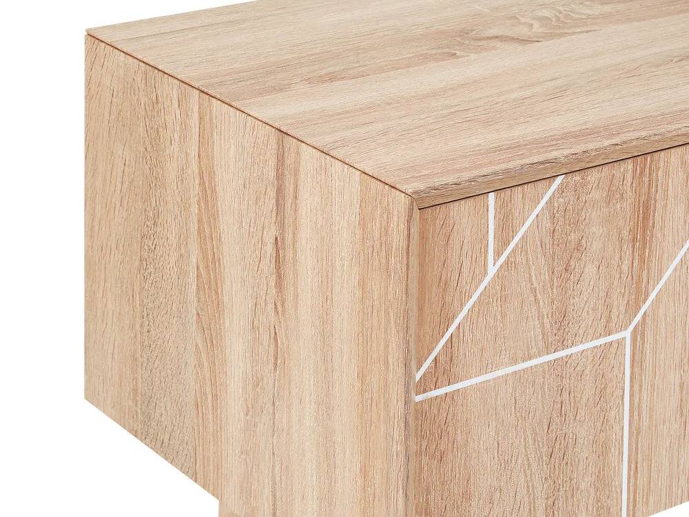 FRANKLIN レトロ調テレビボード ライトブラウン 150cm｜収納付きTVキャビネット 配線穴付き（最大70インチ対応）