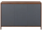 MEDFORT サイドボード キャビネット グレー ウォールナット調仕上げ 3枚扉 幅118cm 収納家具 リビング・寝室用