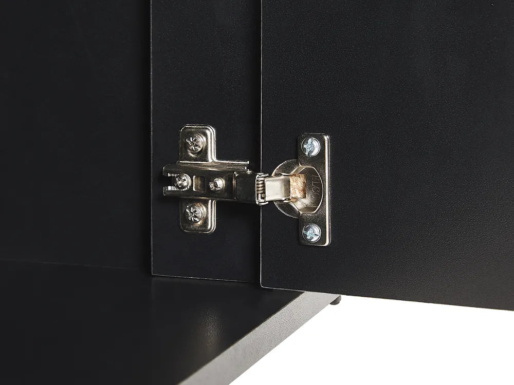 BLACKPOOL サイドボード グレー コンクリート調 2枚扉 インダストリアル収納キャビネット 177×40×75cm