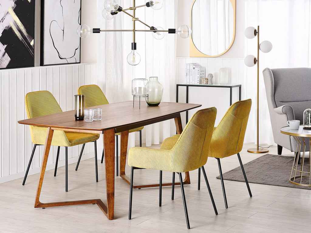 HUXTER ダイニングテーブル ダークウォールナット 180×90cm 長方形 ウォールナット調突板 ラバーウッド脚