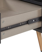 INDIO インディオ ナイトテーブル 1引き出し ブラック ゴールドアクセント モダン収納サイドテーブル