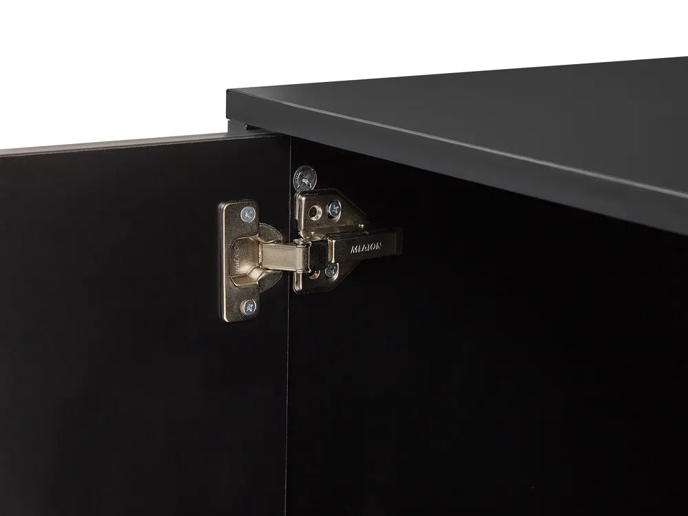 INDIO テレビボード ブラック｜収納キャビネット付き モダンTV台 配線管理対応（～75インチ対応）