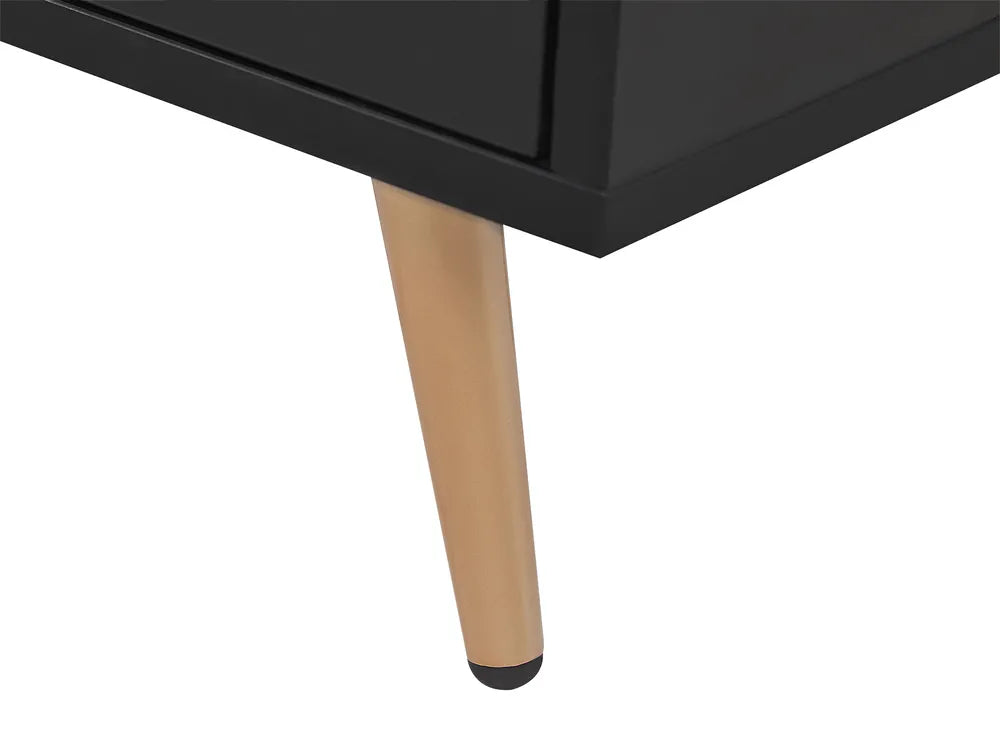 INDIO テレビボード ブラック｜収納キャビネット付き モダンTV台 配線管理対応（～75インチ対応）