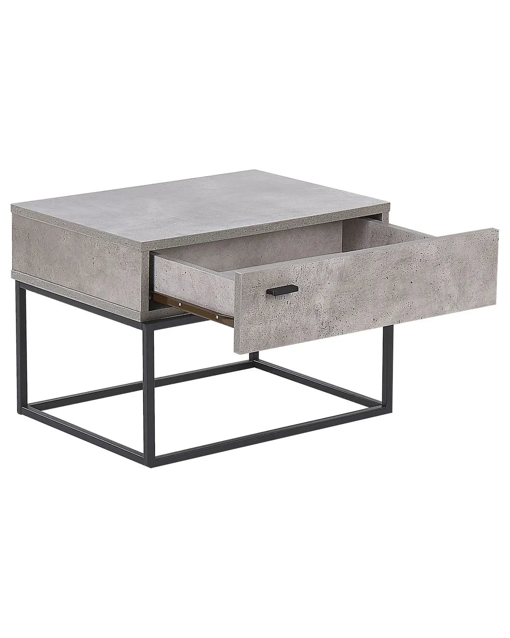 CAIRO カイロ ナイトテーブル 1引き出し インダストリアル コンクリート調 ライトグレー メタルフレーム