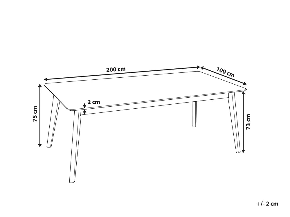 MADOX ダイニングテーブル ダークブラウン 200×100cm 長方形 木目突板 6〜8人用