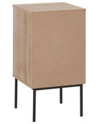 PASCO パスコ ナイトテーブル ラタン扉付き ウィッカーフロント ライトブラウン メタル脚