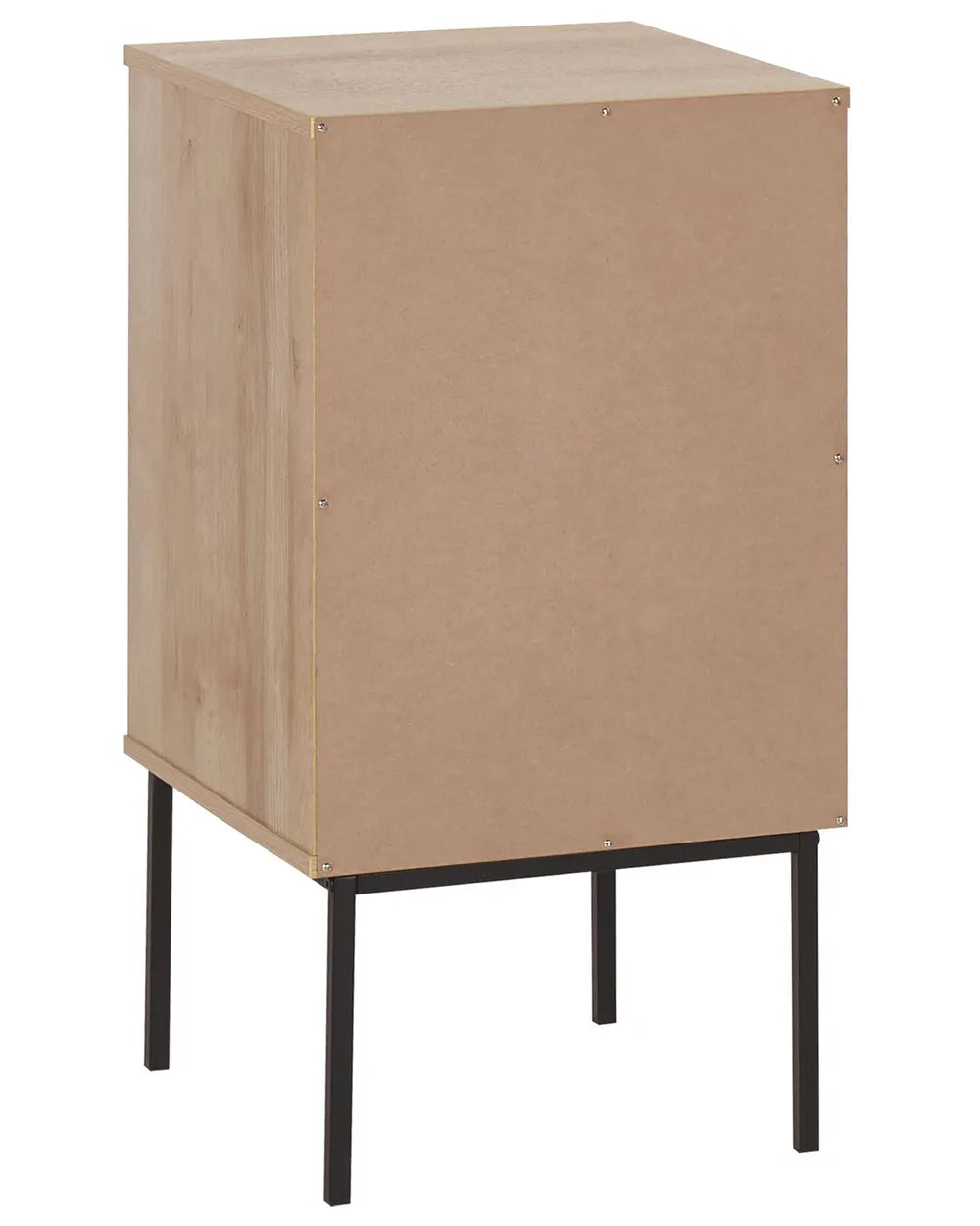 PASCO パスコ ナイトテーブル ラタン扉付き ウィッカーフロント ライトブラウン メタル脚