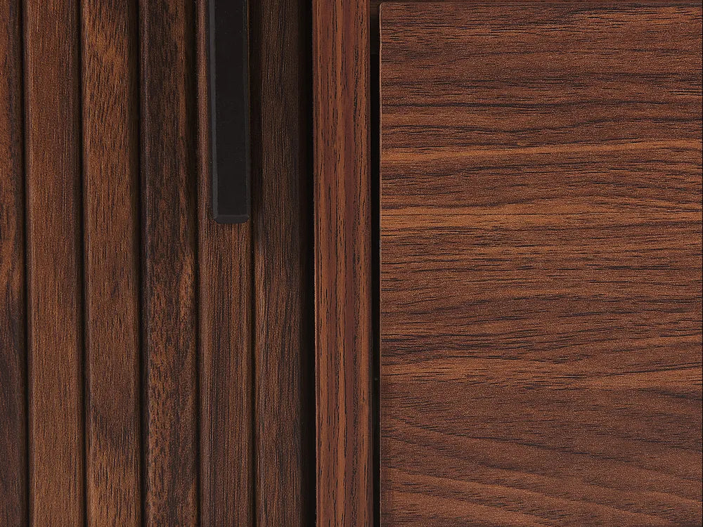 JOSE テレビボード ダークブラウン レトロ調 スライド扉 テレビ台 引き出し・配線収納付き ～54型対応