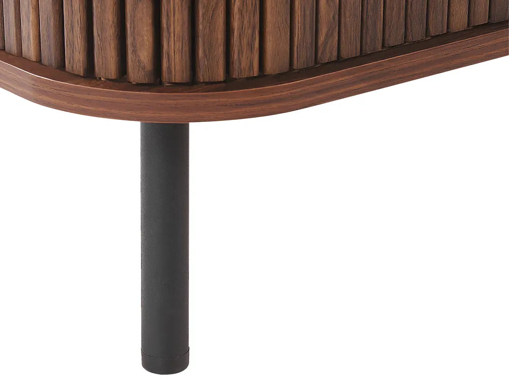 JOSE テレビボード ダークブラウン レトロ調 スライド扉 テレビ台 引き出し・配線収納付き ～54型対応