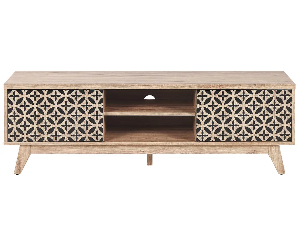 PRESCOT テレビボード ブラウン レトロ調 テレビ台 装飾扉デザイン ～60型対応