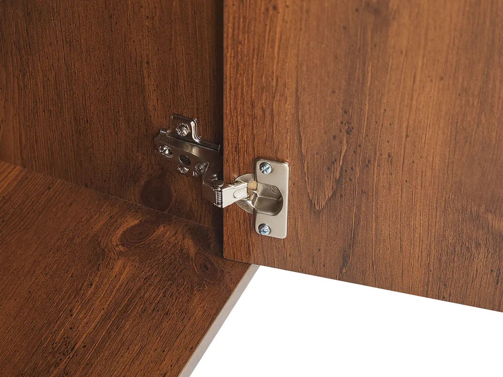 モダン ハイボード サイドボード キャビネット グレー／ブラック 120cm グラム調デザイン