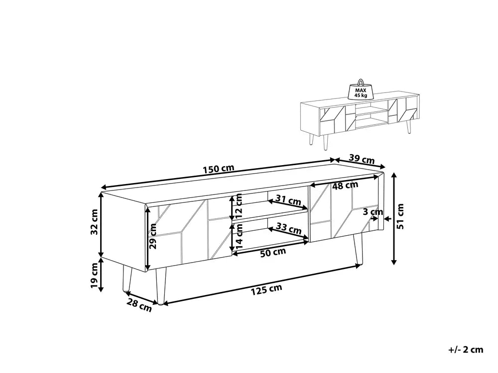 FRANKLIN レトロ調テレビボード ライトブラウン 150cm｜収納付きTVキャビネット 配線穴付き（最大70インチ対応）